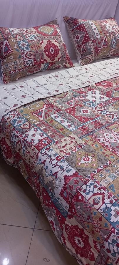 روتختی بهاره دونفره ۳ تکه کتان طرح ترکمن