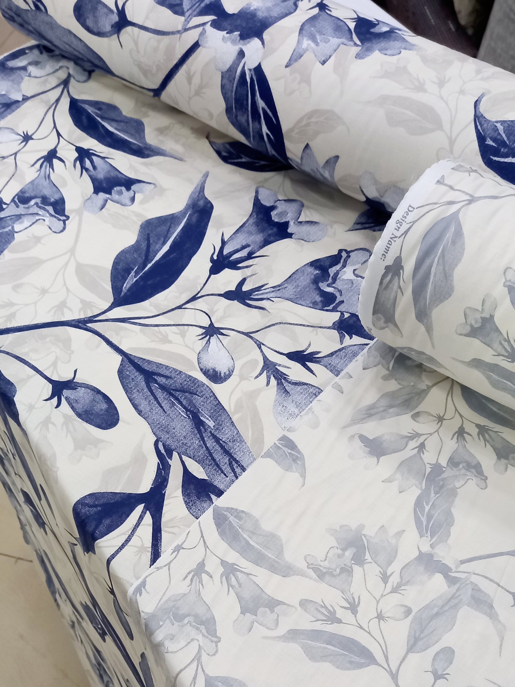 پارچه ملحفه عرض 250 جنس 100٪کتان طرح مونا